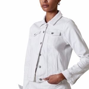 Banana Republic Classic Cropped Bright White Jean Denim Jacket Women’s Size XL